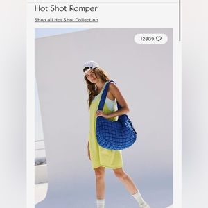 Free people Hot Shot Romper limeaid size xs nwot